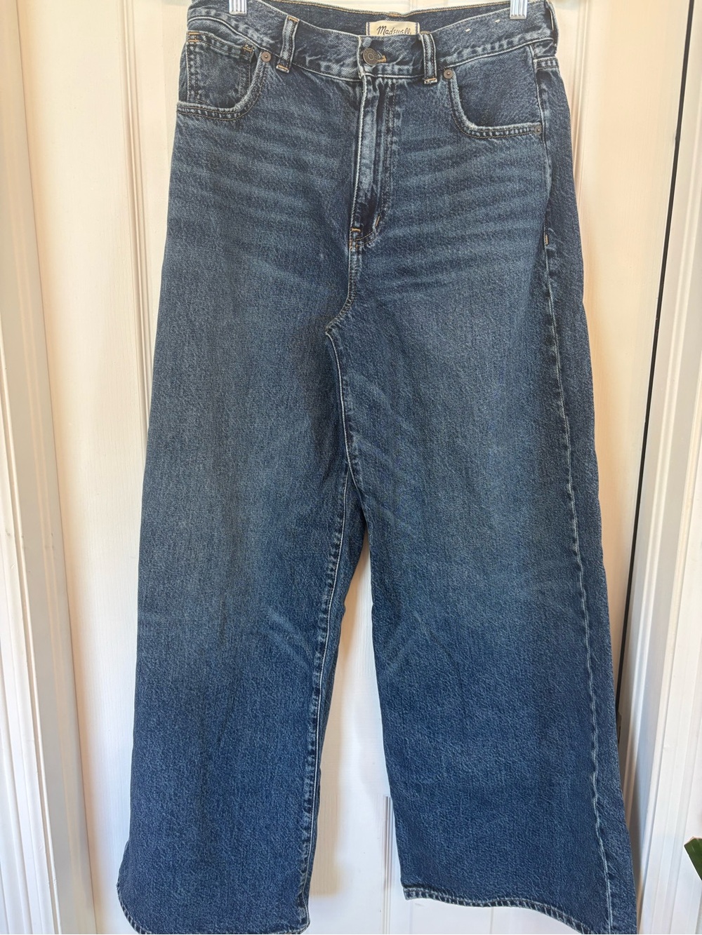 Madewell Wide-Leg Flare Jeans in Medium Blue Denim